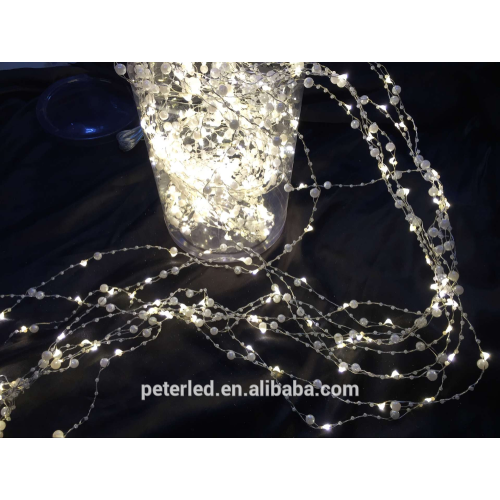Aurora LED pearls copper wite string lights with star shape for decoration